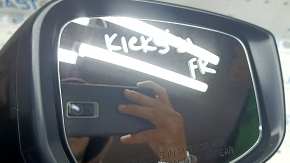Right side mirror assembly Nissan Kicks 18-24 SR 12+2 pins, black KH3, with turn signal, with camera, heated, sand, scuffs