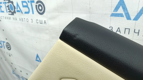 Door trim, rear right card, BMW 3 G20 19-26, black, Canberra Beige leather, with chrome handle and trim, armrest and insert, Canberra Beige leather, with lighting and window lift control, dent, scratch