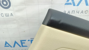 Door trim, rear right card, BMW 3 G20 19-26, black, Canberra Beige leather, with chrome handle and trim, armrest and insert, Canberra Beige leather, with lighting and window lift control, dent, scratch