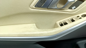 Door trim, front left card, BMW 3 G20 19-26, black, Canberra Beige leather, with chrome handle and trim, armrest and insert, Canberra Beige leather, with backlight, for seat memory, dry-cleanable
