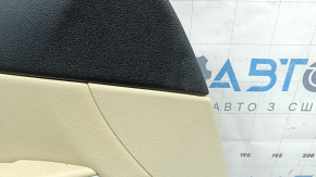 Door trim, front left card, BMW 3 G20 19-26, black, Canberra Beige leather, with chrome handle and trim, armrest and insert, Canberra Beige leather, with backlight, for seat memory, dry-cleanable