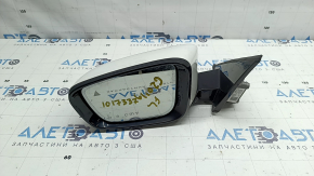 Left side mirror complete BMW 3 G20 19-26 5-pin, turn signal, heated, auto-dimming, BSM, Shadow-Line, white, chipped, in paint
