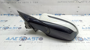 Left side mirror complete BMW 3 G20 19-26 5-pin, turn signal, heated, auto-dimming, BSM, Shadow-Line, white, chipped, in paint