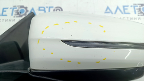 Left side mirror complete BMW 3 G20 19-26 5-pin, turn signal, heated, auto-dimming, BSM, Shadow-Line, white, chipped, in paint