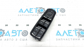 Front left window lift control Porsche Macan 15-26 black with chrome, auto-folding, chrome swollen