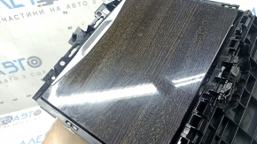 Center console pocket box with cup holders for BMW 3 G20 19-22 with gray wood trim, without wireless charging, scratches
