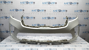 Front bare bumper Kia Sorento 19-20 white, without parking sensors, scratches, cracks, broken fasteners, bumpers, non-factory holes
