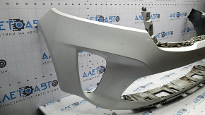 Front bare bumper Kia Sorento 19-20 white, without parking sensors, scratches, cracks, broken fasteners, bumpers, non-factory holes