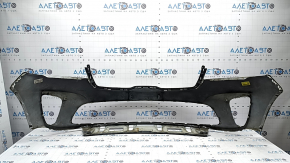 Front bare bumper Kia Sorento 19-20 white, without parking sensors, scratches, cracks, broken fasteners, bumpers, non-factory holes