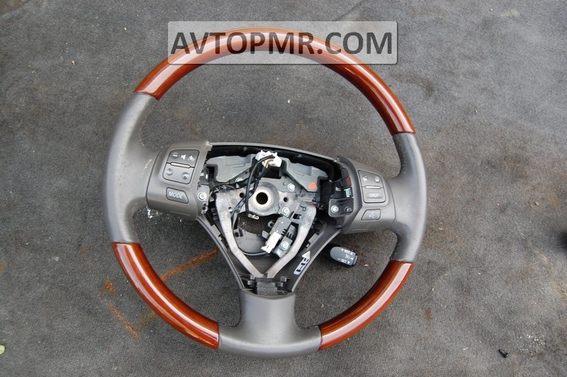 Lexus GS300 GS350 06-07 naked steering wheel, gray leather, mahogany finish
