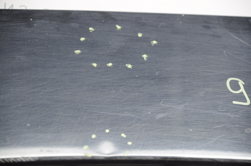 The tailgate of a Honda CRZ 11-16 is bare, the hinge mounting bolt is torn off.