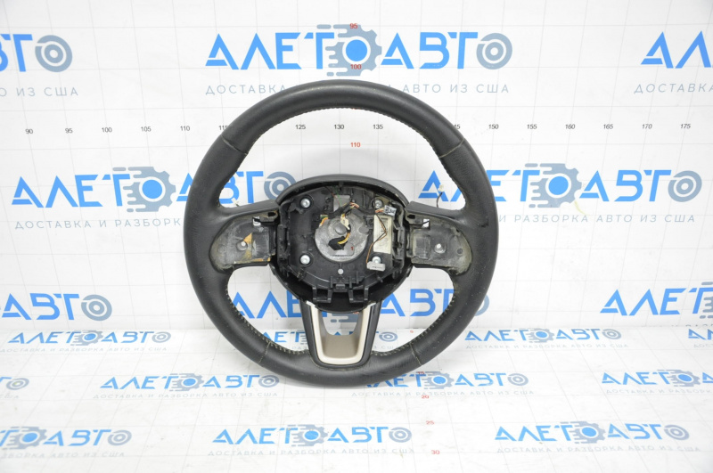 Naked steering wheel Jeep Renegade 15-17 leather black, without cushion and buttons, with overlay