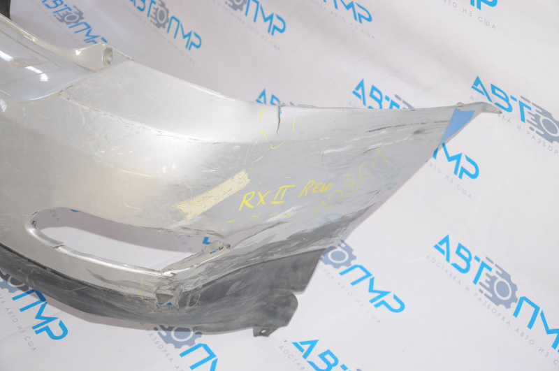 Bare rear bumper Lexus RX300 RX330 RX350 RX400h 04-09 silver, torn, dented on the right