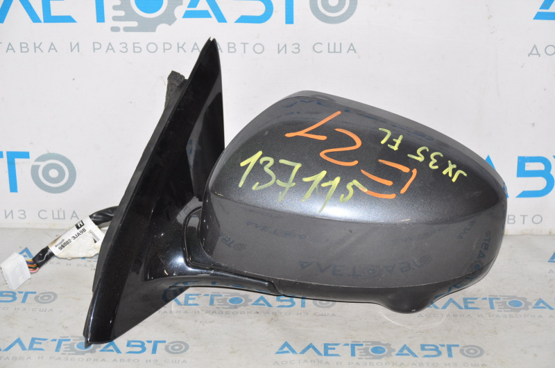Side mirror left Infiniti JX35 QX60 13-15 prerest 16 pins, camera, graphite, without element