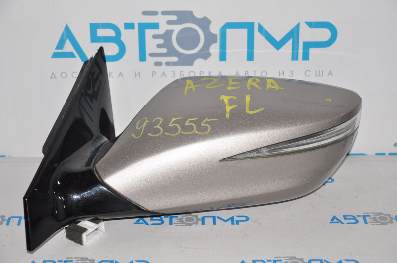 Left side mirror assembly for Hyundai Azera 12-17, 6 pins, turn signal, gold