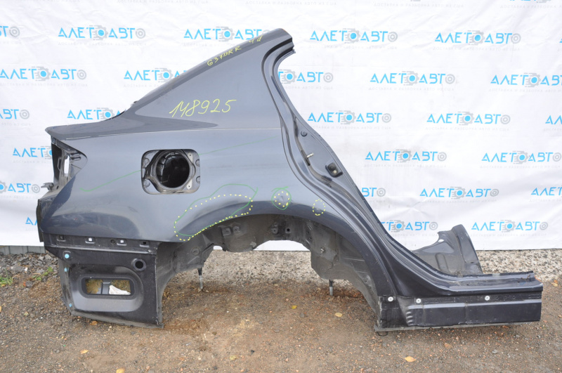 Quarter wing rear right Infiniti G25 G35 G37 4d 06-15 gray K52 crumpled arch