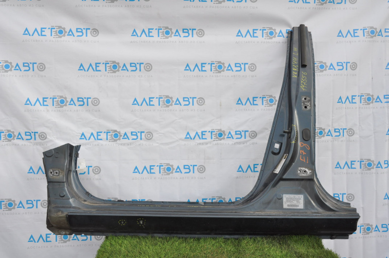 Body pillar central left Nissan Versa 12-17 usa with threshold, non-standard dents, sawed off