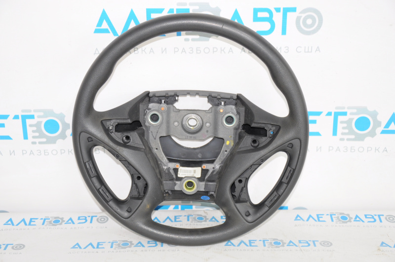 Steering wheel bare Hyundai Sonata 11-15 black plastic, without buttons and overlays