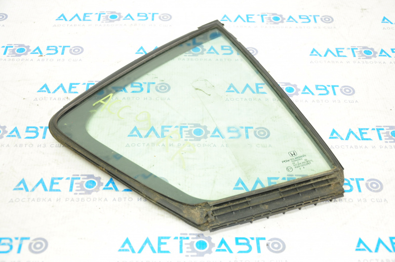 Triangle door glass, rear right, Honda Accord 13-17 petrol, green tint, with seal