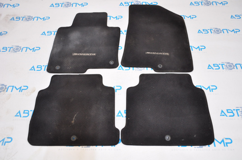 Set of mats for Hyundai Sonata 15-17, black cloth
