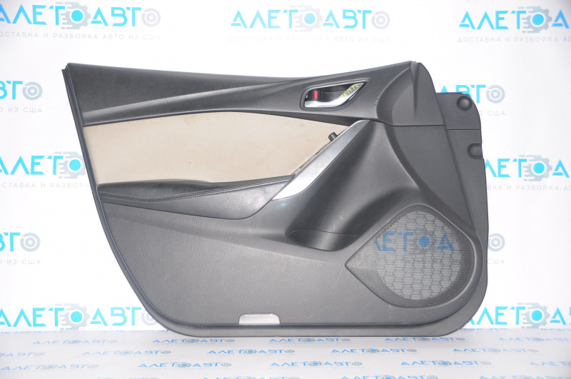 Door trim card front left Mazda 6 13-15 Sport black gray insert, broken fastening