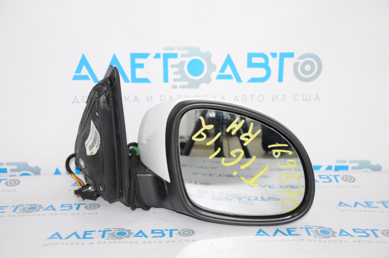 Side mirror right complete VW Tiguan 09-18 6 pins, turn signal, heated, white