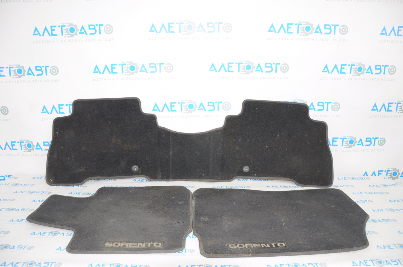 Set of floor mats for Kia Sorento 10-15, cloth, black, for cleaning