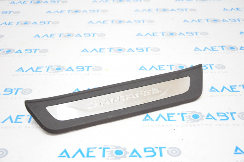Door sill trim rear left outer Hyundai Santa FE Sport 13-18 dark brown with chrome