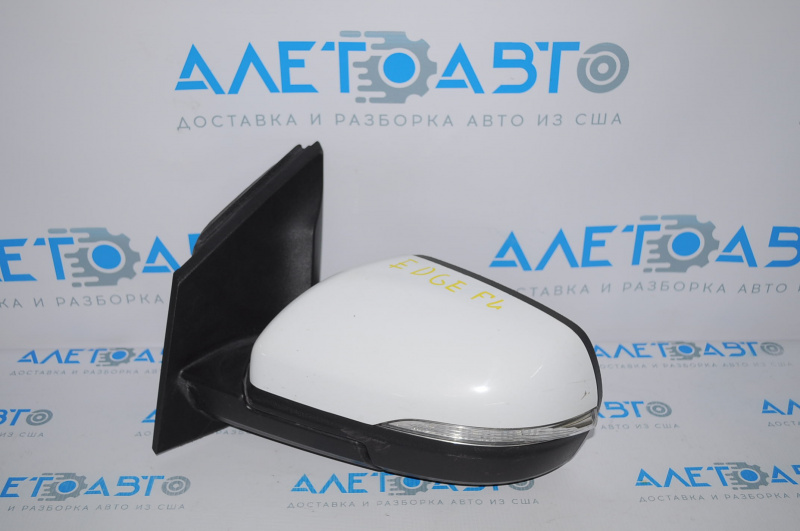 Left side mirror complete Ford Edge 15-18 7 pins, turn signal, heated, white, worn