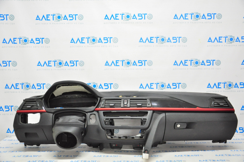 Dashboard front panel without AIRBAG BMW 3 F30 12-18 4d Sport Line black with red insert, with glove compartment