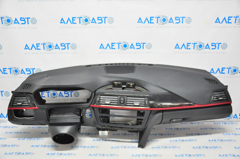 Dashboard front panel without AIRBAG BMW 3 F30 12-18 4d Sport Line black with red insert, with glove compartment