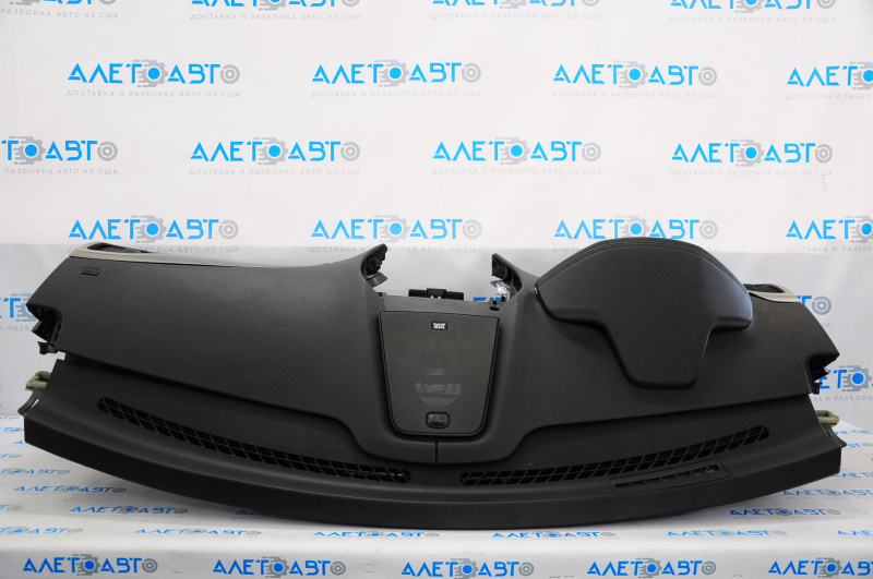 Torpedo front panel without AIRBAG Lincoln MKZ 13-20 leather, black with gray insert, scratches