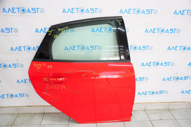 Door assembly rear right Ford Focus mk3 11-18 red PQ dented