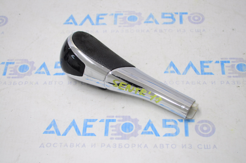 Gear knob Nissan Sentra 13-19 rubber black, glossy insert