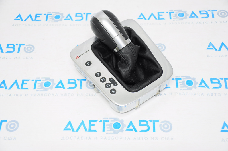 Automatic transmission knob with shifter cover VW Tiguan 09-17 leather black, chrome cover, 4 MOTION