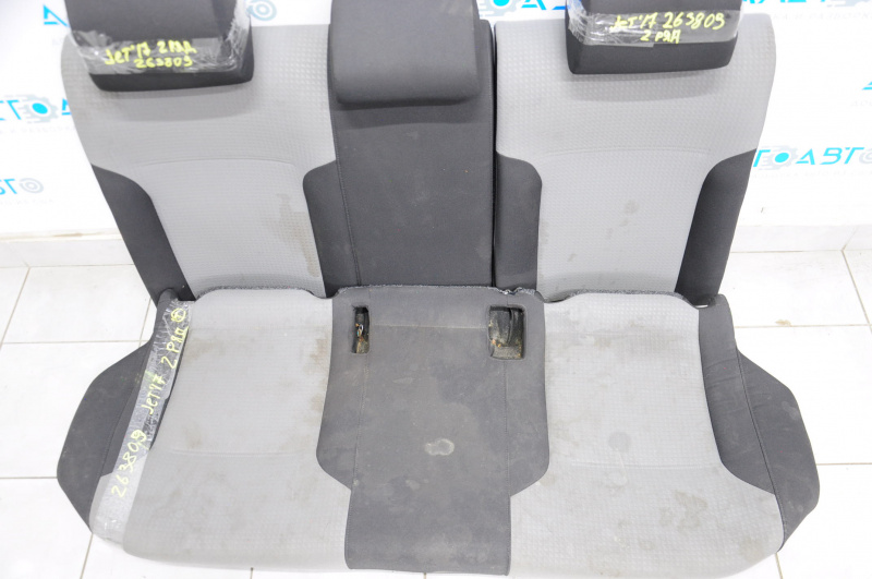 Rear row of seats 2nd row VW Jetta 11-18 USA cloth black with light gray insert, dry cleanable