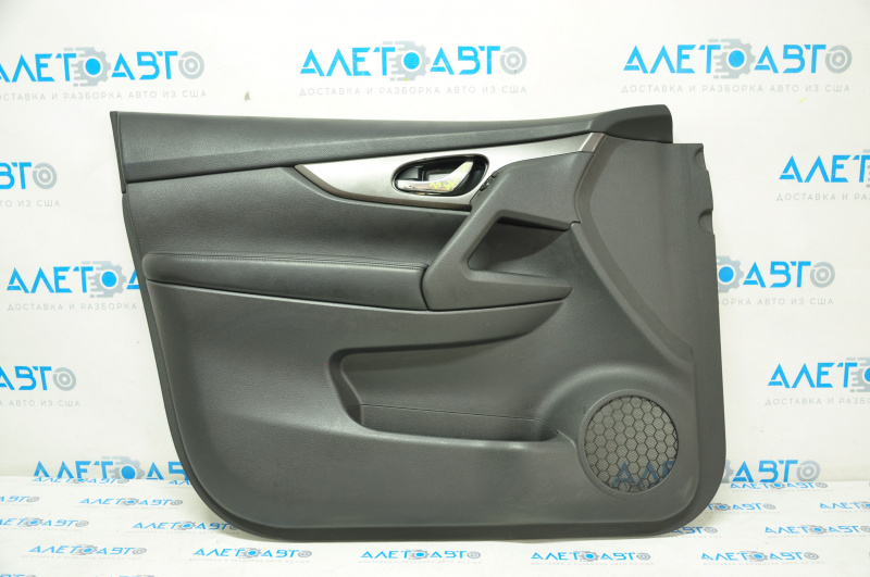 Door trim card front left Nissan Rogue 14-16 black, dark insert