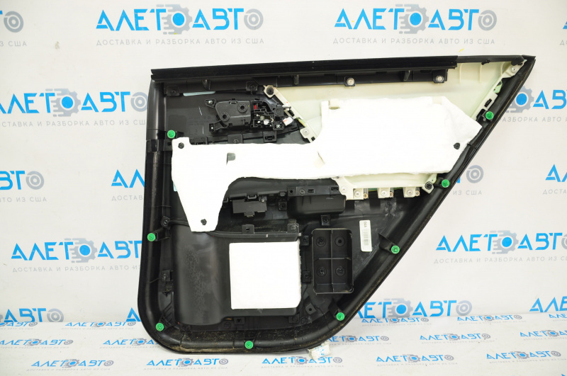 Door trim card rear left Honda Accord 13-15 black with black insert leather, armrest leather, rubbed
