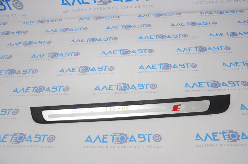 Door sill trim outer front left Audi A4 B8 08-16 sedan chrome S line, bumps, scratches