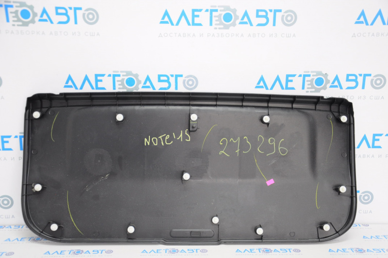 Nissan Versa Note 13-19 black trunk door trim, worn, scratches