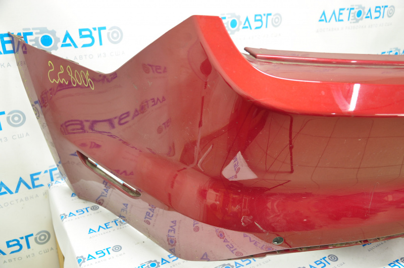 Rear bumper bare Ford Mustang mk6 15-17 for parking sensors, red, broken fastening