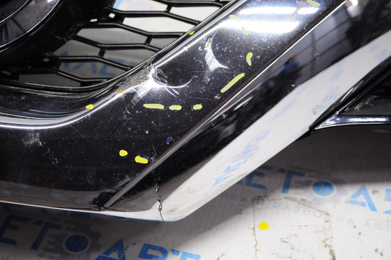 Radiator grill grill Nissan Rogue 14-16 under the camera with the emblem, crack, swollen chrome