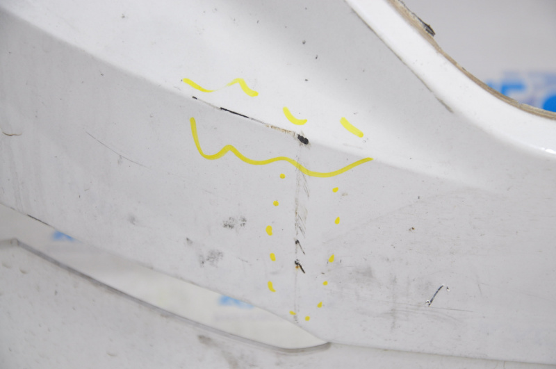 Front bumper bare Hyundai Sonata 15-17 SE white W8, cracks, breaks, broken fasteners