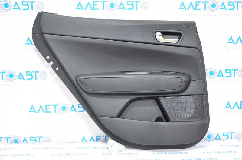 Door trim card rear left Kia Optima 16-18 black with black insert leather, armrest leather, scratches, breakage crepe