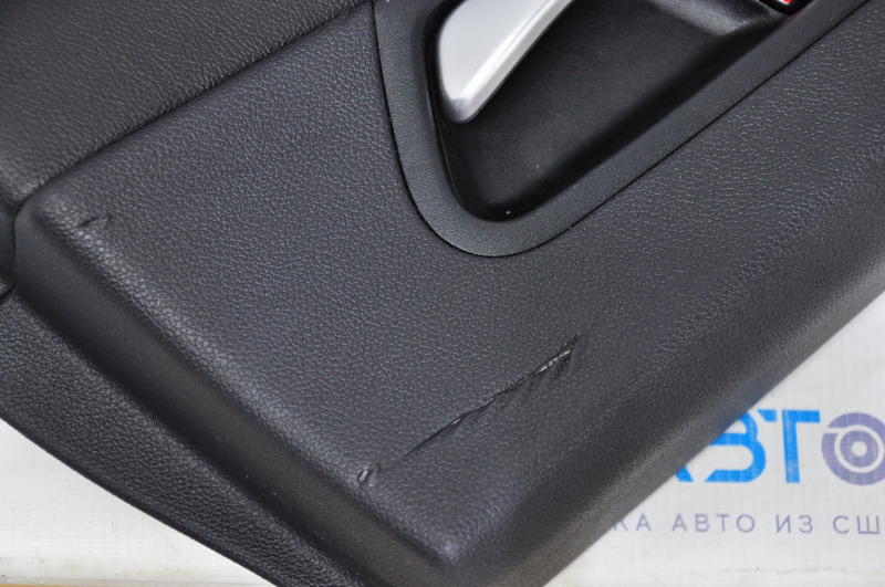 Door trim card rear left Kia Optima 16-18 black with black insert leather, armrest leather, scratches, breakage crepe