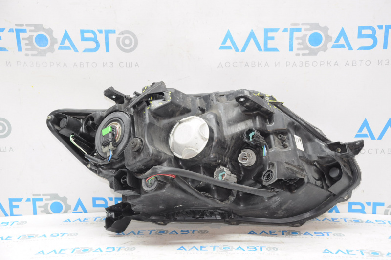 Headlight front left Nissan Rogue 14-16 bare halogen, for polishing, broken fasteners, broken housing