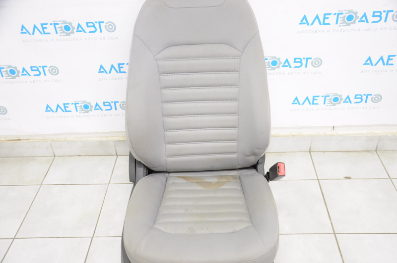 Passenger seat Ford Fusion mk5 13-15 without airbag, mechanical, cloth gray, for dry cleaning