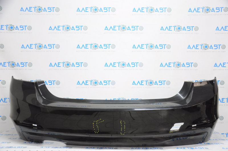 Bare rear bumper BMW 3 F30 12-15 without parking sensors, black, bumpers