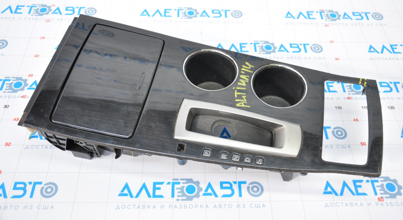 Center console trim with cup holders Nissan Altima 13-15 type 1, crack, worn