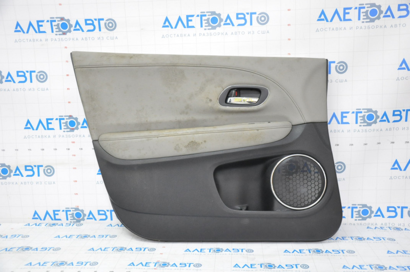 Door trim card front left Honda HR-V 16-18 black with gray insert, for dry cleaning